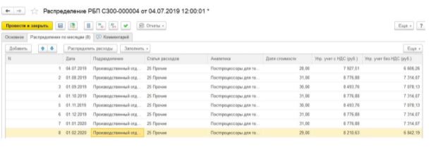 006a - Расходы будущих периодов в 1С ERP